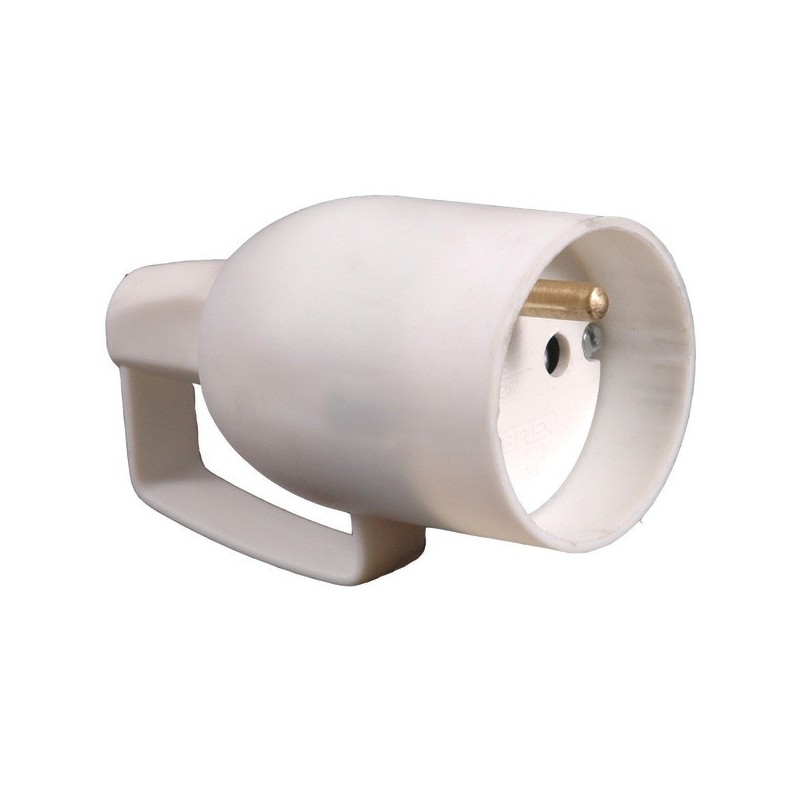 Fiche femelle 2p+t fiche femelle blanche droite avec anneau 1 pièce(s) - debflex