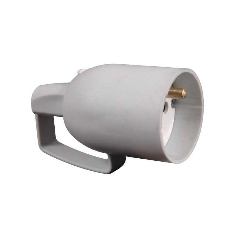 Fiche femelle 2p+t fiche femelle grise droite avec anneau 1 pièce(s) - debflex