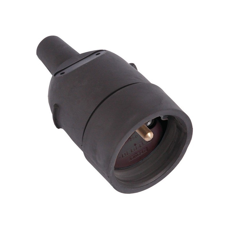 Fiche femelle 2p+t 1 pièce(s) fiche femelle noire 2p+t 16 a caoutchouc ip40 - debflex