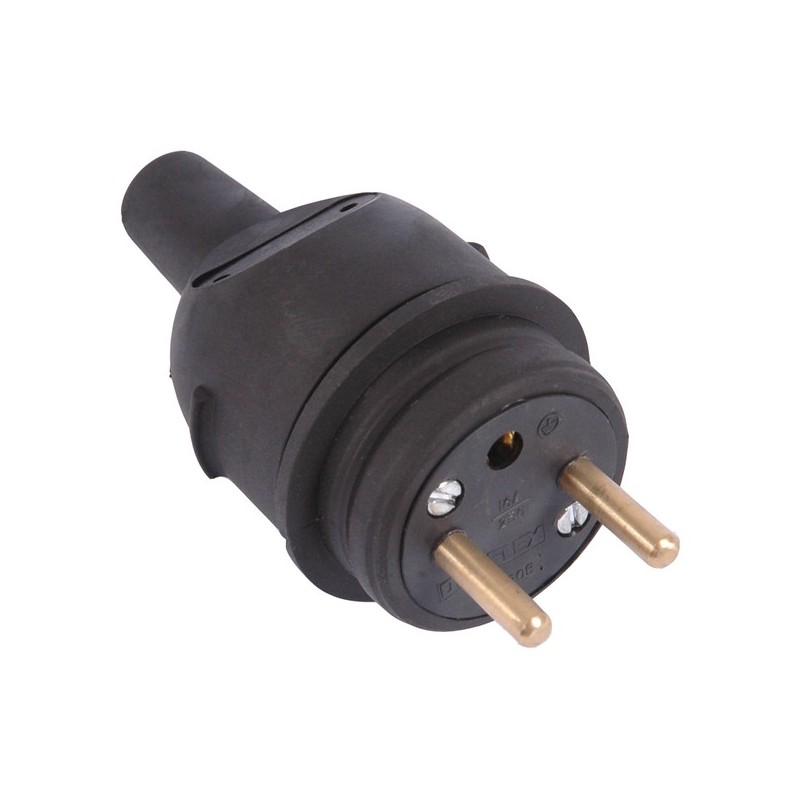 Fiche mâle 2p+t 16 a étanche caoutchouc 1 pièce(s) fiche mâle 2p+t 16 a étanche caoutchouc - debflex