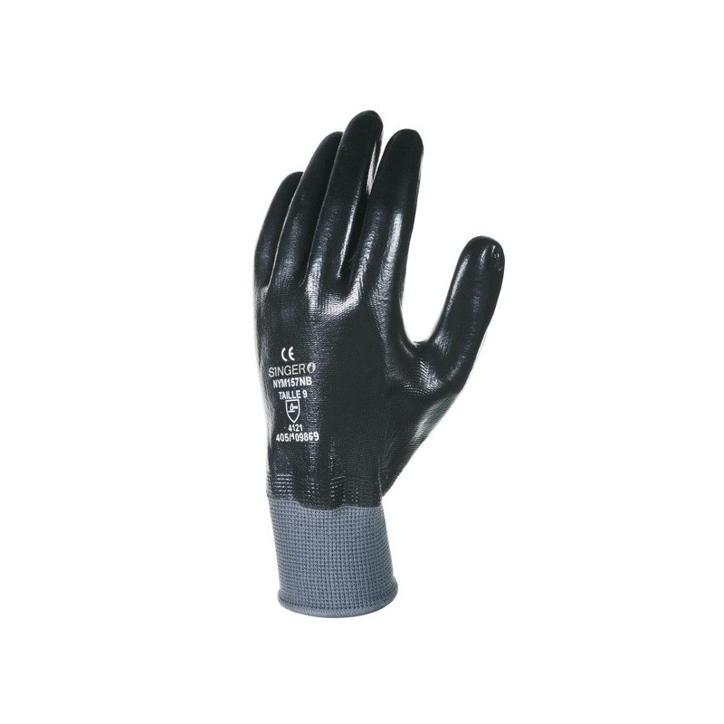 Gants polyester tout enduit nitrile gants polyester tout enduit nitrile noir t11 agressions mécaniqu
