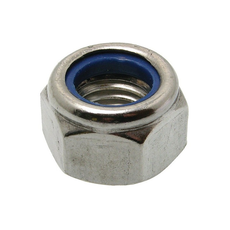 Écrou hexagonal auto-freiné - inox a4 écrou autofreiné à bague nylon m6 - inox a4 inox a4 din 985 1 