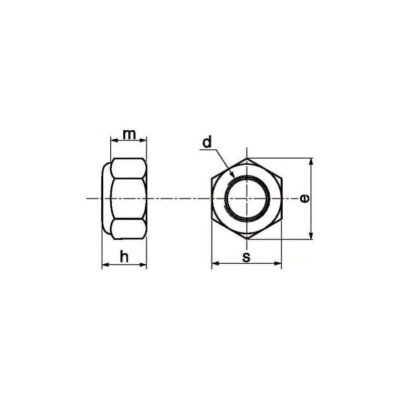 Ecrou hexagonal autofreiné Stover Ø M6 mm en inox A2