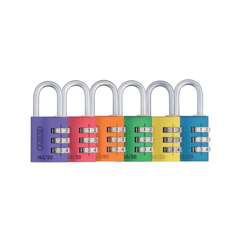 Cadenas à combinaison corps aluminium série 145 cadenas combinaison 30 mm rainbow 30 mm molette 3 ch