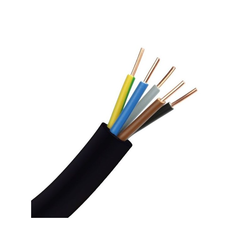 Câble rigide industriel u1000 r2v câble u1000 r2v 5g 2.5 noir 1 couronne(s) de 25 mètre(s) linéaire 