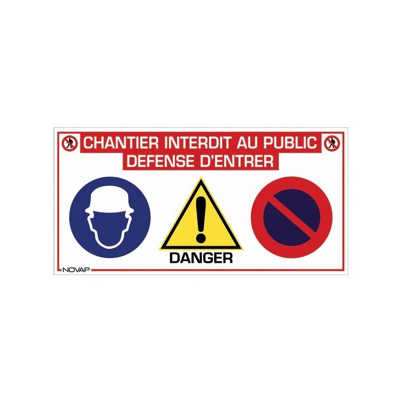 Panneau chantier multi-informations 800 x 400 mm 1 pièce(s) panneau chantier multi-informations 800