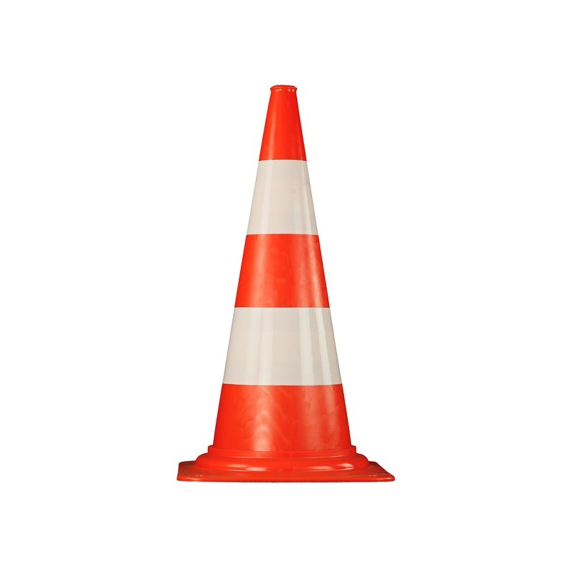 Cône de signalisation cône pvc 75 cm 2 bandes 1 pièce(s) - novap