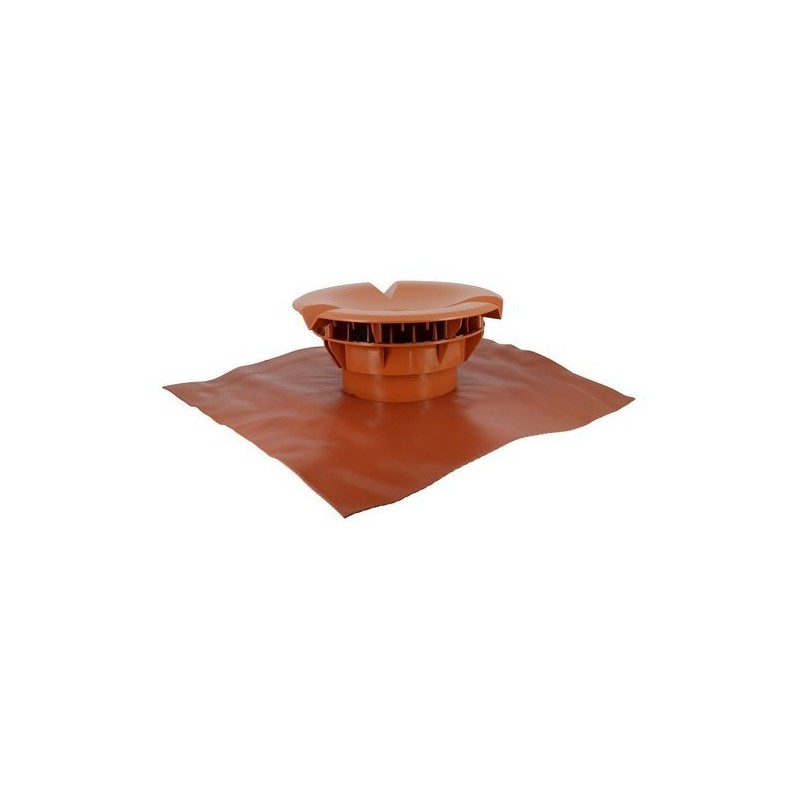 Chapeaux de ventilation de toiture chapeau aéraulique collerette ø160 mm terracotta 1 pièce(s) - nic