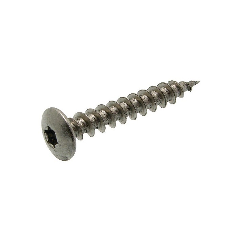 Vis à bois inox a2 - penture vis penture torx/6 lobes ø 6 x 30 - inox a2 torx (x) bois, panneau de bois 6 mm 30 mm tête large, tête cylindrique (c) hu