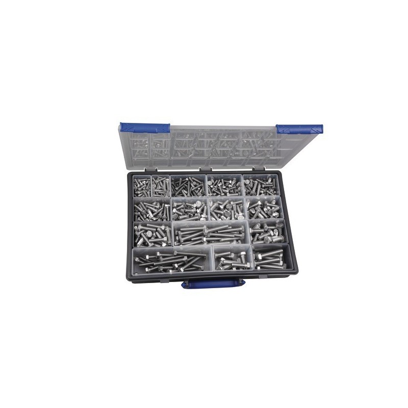 Coffret de 570 vis à métaux tête hexagonale - inox a2 inox a2 ft tête hexagonale (h) vis din 933 cof