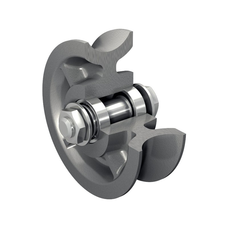 Galets fonte galet gorge ronde cage à rouleaux 150 kg 1 boîte(s) de 2 pièce(s) - mantion sas