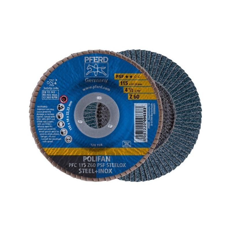 Disque à surfacer à lamelles polifan ligne universelle psf disque à lamelles psf zirkon conique 115 