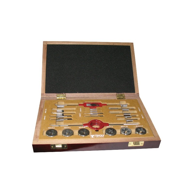 Coffrets mixtes tarauds-filières mallette bois tarauds filières - mtf 20 main 1 coffret(s) de 20 piè