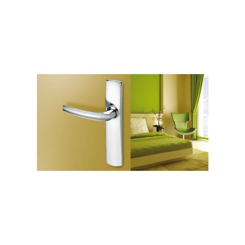 Lot De 2 Poignées De Porte ASSA ABLOY – Entraxe 165mm, Chrome Miroir, Clé L (7157)