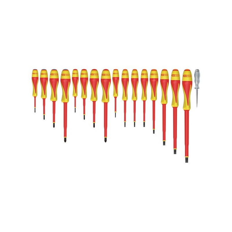 Jeu de tournevis bi-matière isolés 1000v jeu de tournevis bi-matière isolés 1000v 1 jeu(x) de 17 piè