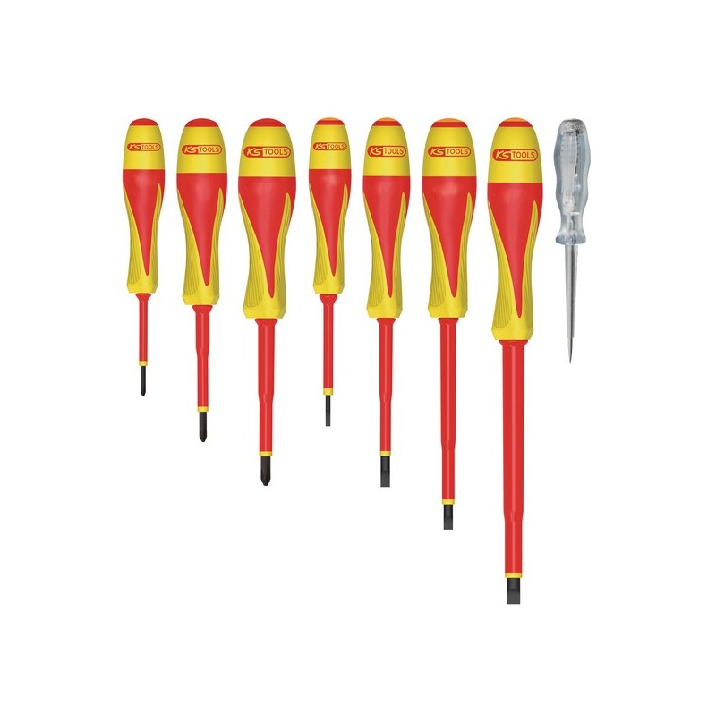 Jeu de tournevis bi-matière isolés 1000v jeu de tournevis bi-matière isolés 1000v 1 jeu(x) de 8 pièc