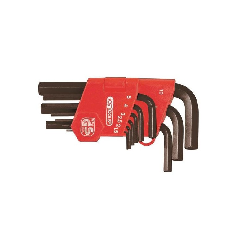 Jeu de clés mâles 6 pans série courtes jeu de clés mâles 6 pans sur étui 1.5 à 10 mm 1 jeu(x) de 9 p