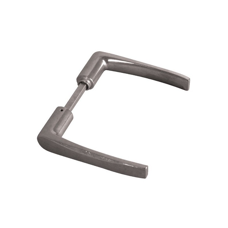 Boutons et béquilles de chantier béquille double carré 7x80 portée percé 4+4 trous alu. poli 1 paire