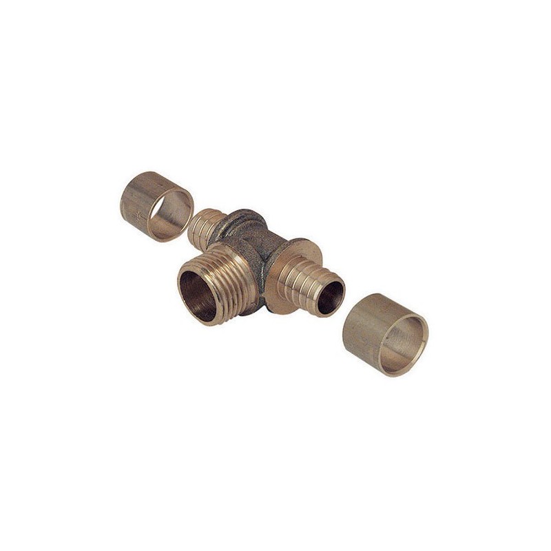 Tés per à glissement té mâle au centre à glissement per 16 filetage 15/21 1 pièce(s) 15 x 21 mm - somatherm for you
