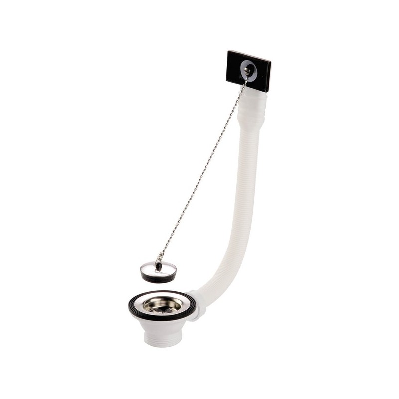 Bondes et vidages plastique pour évier inox bonde et vidage ø70 trop plein bouchon 1 pièce(s) - nico