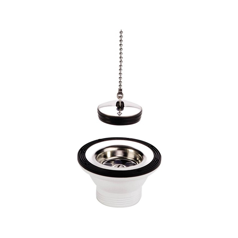 Bondes et vidages plastique pour évier inox bonde et vidage ø70 sans trop plein bouchon 1 pièce(s) -