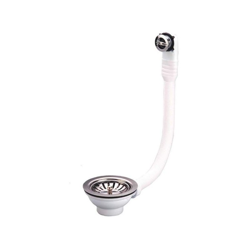 Bondes à panier pour éviers tous matériaux bonde panier inox ø114 avec trop plein manuelle 1 pièce(s