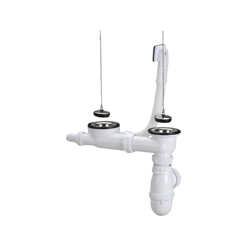 Vidage plastique évier inox 2 bacs vidage plastique évier inox 2 bacs 1 pièce(s) - nicoll