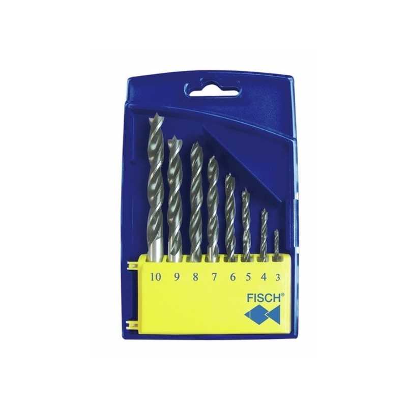 Coffret de forets bois acier coffret forets à bois ø 3 à 10 mm bois cylindrique 1 coffret(s) de 8 pi