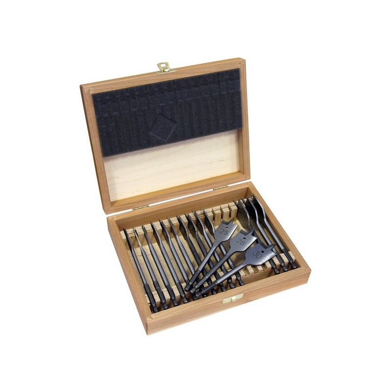 Coffret de mèches plates de 6 à 38 mm bois hexagonal - mm coffret de mèches plates de 6 à 38 mm 1 co