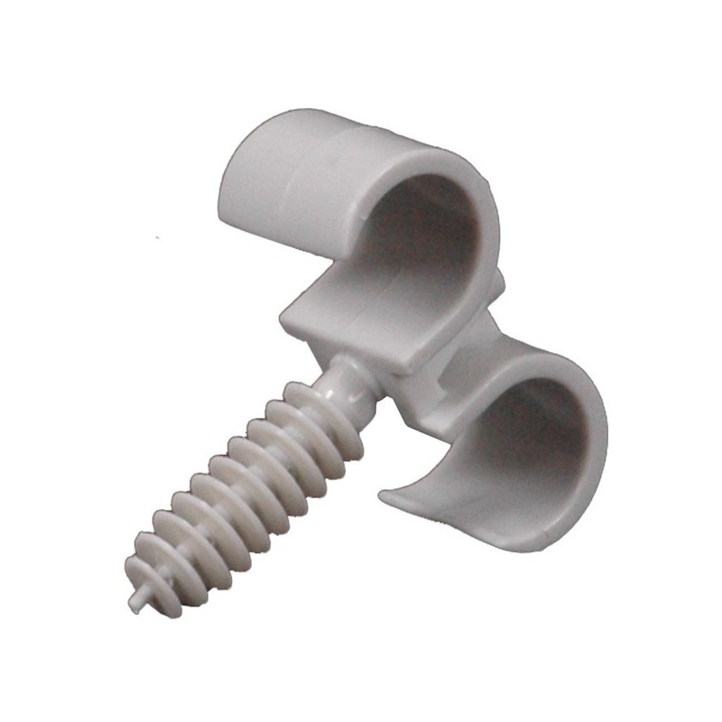 Fixations pour tube irl clips parapluie double ø 20 à 25 mm gris 1 sachet(s) de 10 pièce(s) - debfle