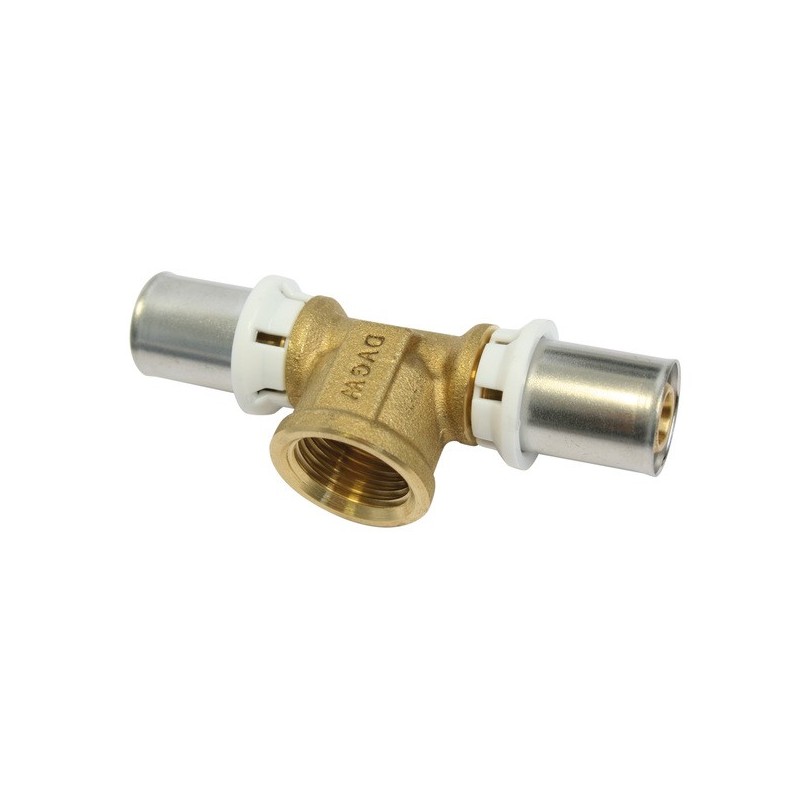 Tés à sertir au centre multicouche 1 pièce(s) té à sertir femelle centre multicouche ø20 f15x21 20 mm 15/21 (1/2") femelle multicouche - somatherm for