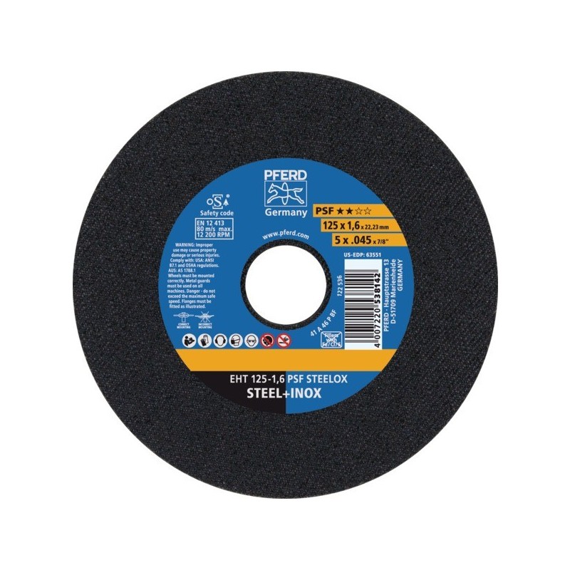 Disque à tronçonner inox ligne universel psf disque tronçonner inox psf mp 125 x 1.6 x 22.23 12200 1