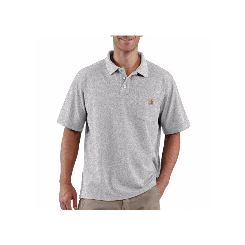 Polos maille piquée polo manches courtes gris chiné ts 200 - 300 g s polyester / coton gris chiné po
