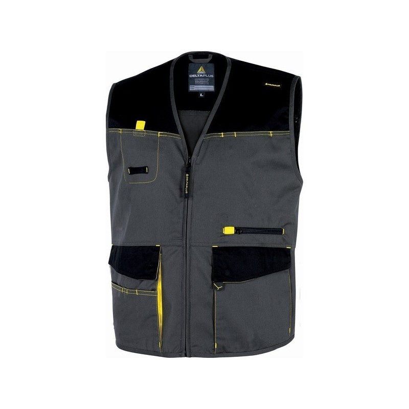 Gilet d-mach gilet de travail d-mach gris/jaune t2xl gilet 200 - 300 g entre 4 et 6 t2xl polyester /