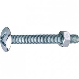 Boulon poêlier tête ronde large - Acier zing