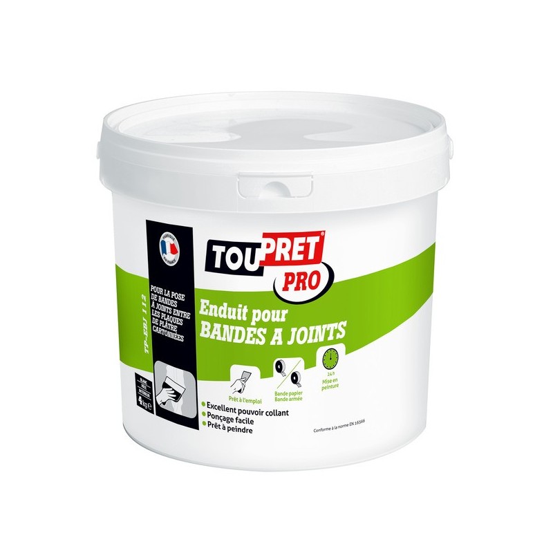 Enduit bandes à joints pate enduit bandes à joints pate 1 seau(x) de 4 kilogramme(s) - toupret