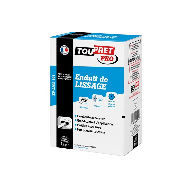 Enduits de lissage poudre 1 étui de 1 kilogramme(s) enduit de lissage poudre - toupret