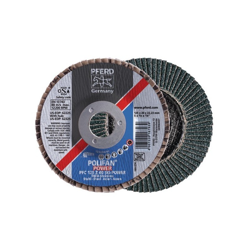 Disques à surfacer à lamelles polifan sg-power disque à lamelles conique pfc 125 z 40 sg-power 22.23