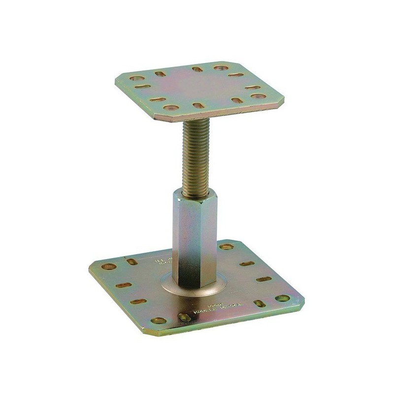 Pied de poteau réglable - acier pied de poteau réglable de 100 à 150 mm - acier électrozing 1 pièce(