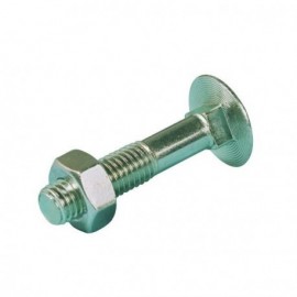 Boulon tête ronde collet carré - Acier zingué (sachet)