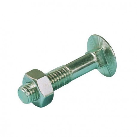 Boulon tête ronde collet carré - Acier zingué (sachet)