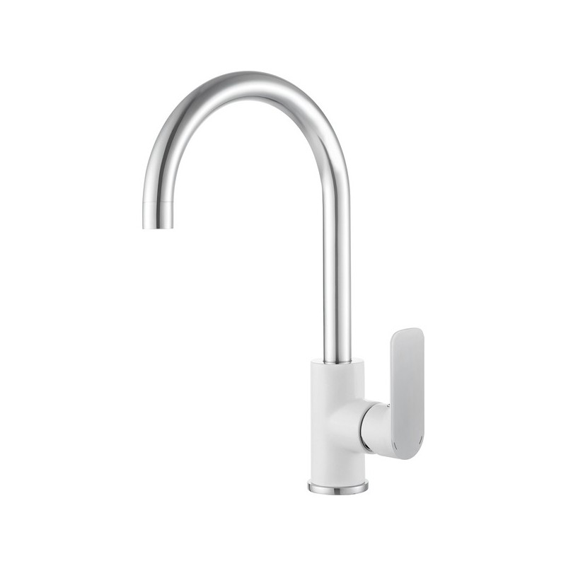 Mitigeur evier milk chromé blanc mitigeur evier milk chromé blanc 1 pièce(s) - edouard rousseau sas