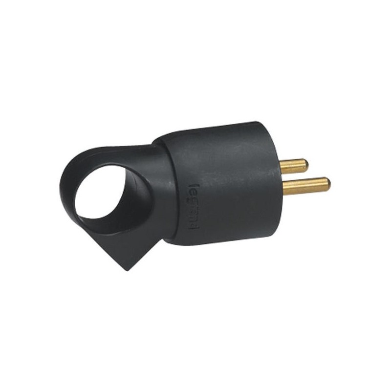 Fiche mâle 2p+t 16a étanche ip44 fiche mâle avec terre plastique annela avec anneau noir 1 pièce(s) 