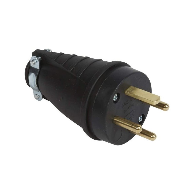 Fiche et prolongateur 3p+t 20 a fiche caoutchouc 3p+t à sortie droite 1 pièce(s) - legrand snc