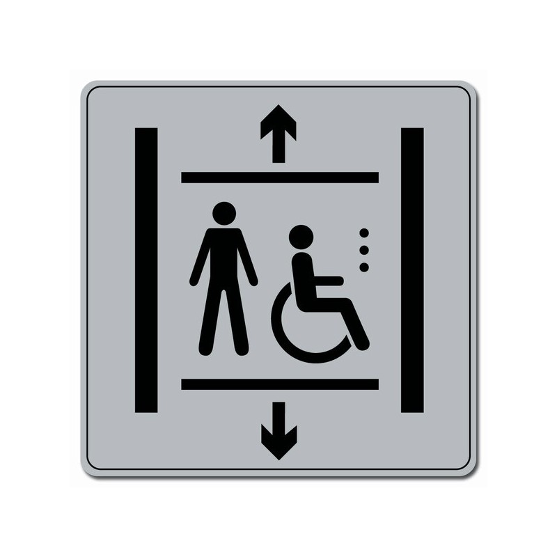 Plaquettes signalétiques carrées plaquette - ascenseur handicapés 1 pièce(s) - novap