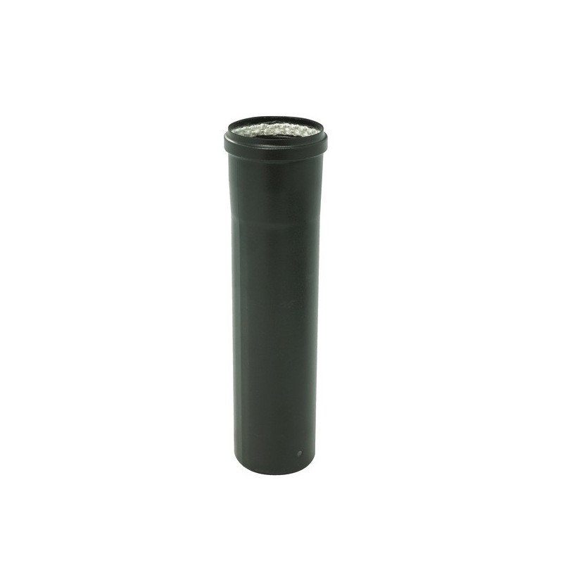 Tuyaux émail noir mat pour pellets tuyau 100 cm noir mat ø 80 mm + joint 1 pièce(s) - tolerie emaill
