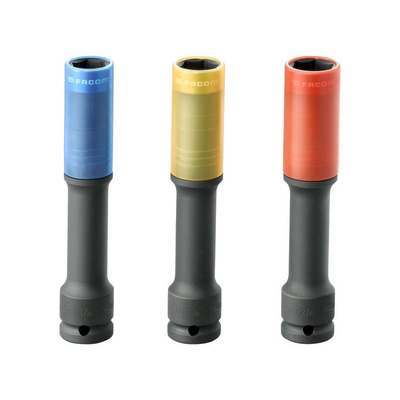 Composition 3 douilles longues à choc 17-19-21 mm composition 3 douilles longues à choc 17-19-21 mm