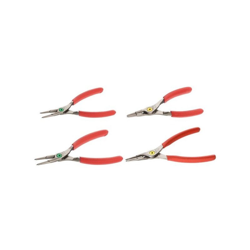 Jeu de 4 pinces circlips intérieures/extérieures becs droits jeu de 4 pinces circlips intérieures/ex