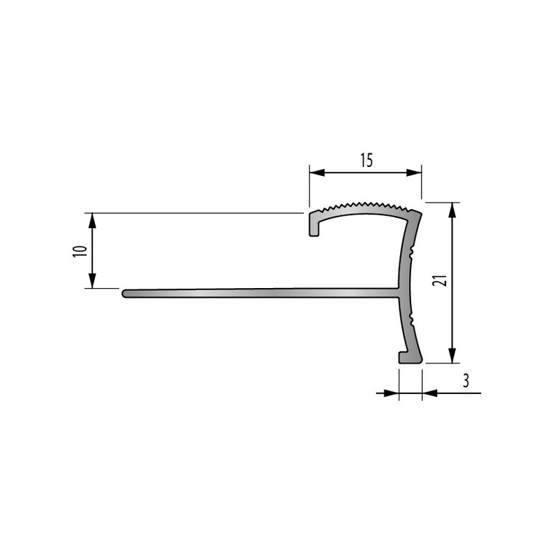 Nez de marche contemporain nez de marche contemporain 10 mm alu naturel 2.5 m 1 pièce(s) - dinac