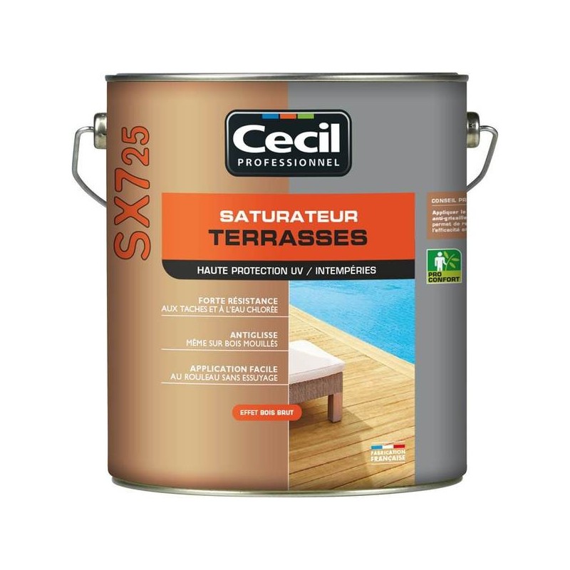 Saturateur terrasses sx 725 saturateur terrasse sx725 cedre gris boiseries brosse/rouleau 5 l acryli